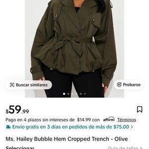 Fashion Nova Olive Belted Trench Coat